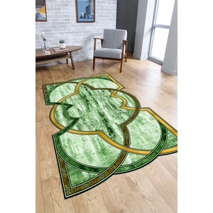 Napoli Home Dijital Baskılı Kaymaz Taban Yıkanabilir Lazer Kesim Yolluk Mutfak Salon Halısı, N-Lazer-07-Yeşil,