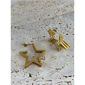 Mila Takı Üçlü Yıldız Altın Küpe