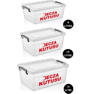 Kızılay Logolu 3 Adet 20 Lt 14 Lt 9 Lt Ecza Kutusu Ecza Dolabı Çantası Ilaç Kutusu Ilaç Saklama