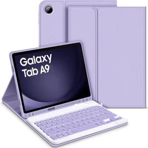 M.TK Moveteck Samsung Galaxy Tab A9 8.7 Inç SM-X110 Uyumlu Bluetooth Özellik Standlı Kalem Bölmeli Klavyeli Kılıf