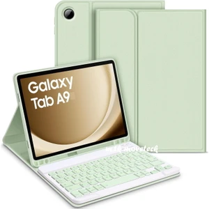 M.TK Moveteck Samsung Galaxy Tab A9 8.7 Inç SM-X110 Uyumlu Bluetooth Özellik Standlı Kalem Bölmeli Klavyeli Kılıf