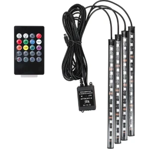 24 Volt Araç Içi Ayak Altı Sese ve Müziğe Duyarlı Kumandalı Rgb LED Aydınlatma