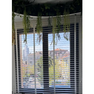 Özel Jaluzi Beyaz 50 mm Ahşap Görünümlü Jaluzi