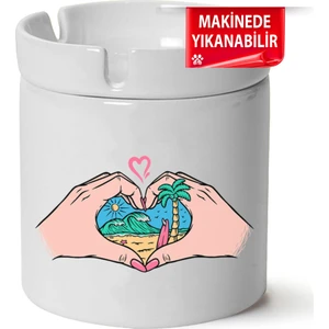 Kamp, Karvan, Doğa Baskılı Porselen At-Söndür Küllük (Kl-Dg)