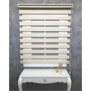 Özel Jaluzi Ithal Krem Düz Zebra Stor Perde