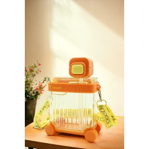 M&B Water Bottle Valiz Matara Pipetli Çocuk Matara Okul Için Boyun Askılı Suluk