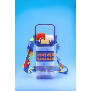 M&B Water Bottle 2 Kapaklı Cool Matara Pipetli Renkli