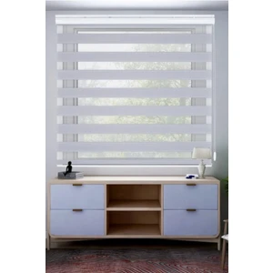 Özel Jaluzi Gri Geniş Piliseli Zebra Perde