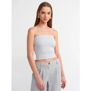 20831 Straplez Bluz-Gri Melanj