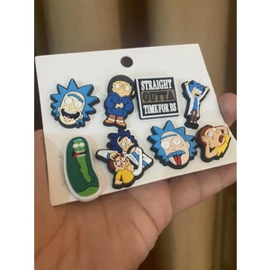 Herşey Nota Rick And Morty Crocks Terlik Süsü Jibbitz Crocs Aksesuarı 8 Adet