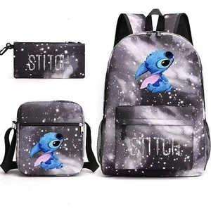 3'lü Öğrenci Sırt Çantası Seti - Beyaz/siyah (Yurt Dışından)