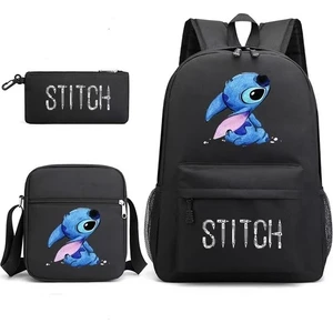 3'lü Öğrenci Sırt Çantası Seti - Beyaz/siyah (Yurt Dışından)