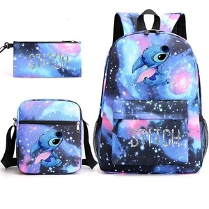 3'lü Öğrenci Sırt Çantası Seti - Beyaz/siyah (Yurt Dışından)