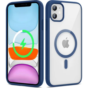 Rona Store iPhone 11 - Uyumlu Magsafe Wireless Şarj Özellikli Silikon Zore Ege Kapak-Mavi
