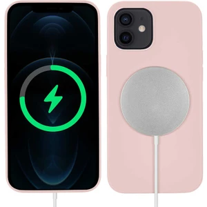 Rona Store iPhone 12 Mini Uyumlu Zore Silksafe Wireless Kapak-Pembe Açık