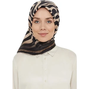 Zebra Desen Polyester Twill Eşarp