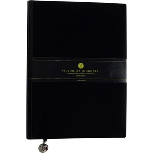 Victoria's Journals Smyth Rugan Esnek Kapak Çizgili Defter 19 x 25 cm Siyah