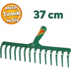 Metal Yapar Bahçe Tarla Tırmığı 14 Diş Çim Peyzaj Yaprak Ot Saman Temizleme Toprak Işleme Tırmığı