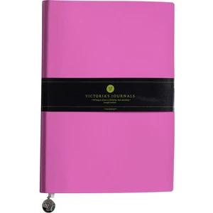 Victoria's Journals Smyth Rugan Esnek Kapak Çizgili Defter 14.8 x 21 cm Pembe