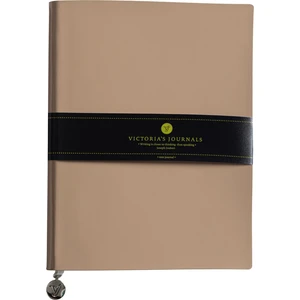 Victoria's Journals Smyth Rugan Esnek Kapak Çizgili Defter 19 x 25 cm Bej