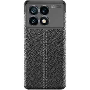 Poco X6 Pro /xiaomi Redmi K70E Leather Serisi Deri Efekt Silikon Kılıf - Siyah AL3337