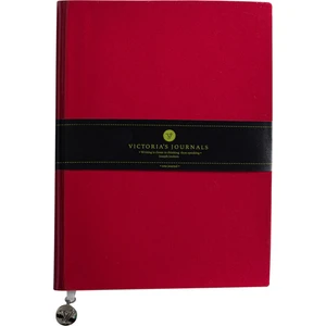 Victoria's Journals Smyth Rugan Esnek Kapak Çizgili Defter 19 x 25 cm Kırmızı