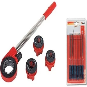 Makro Yapı Mekanik Kollu Boru Pafta Takımı Çantalı 1/2-1' 1/4 Boru Makası Dahil