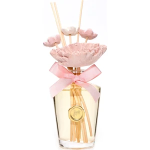 130 ml Pembe Çiçek Seramik Taş Bambu Çubuklu Garden Rose-Pudra Oda Kokusu