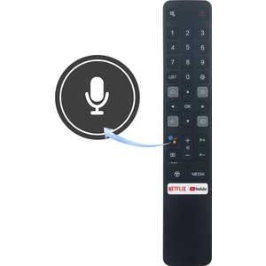 Ata Elektronik %100 Orjinal - Sesli Kontrol Uzaktan Kumandası, Tcl Sesli LCD LED Tv Için Uzaktan Kumanda RC901V Netflix / Youtube Için Yedek Uzaktan Kumanda