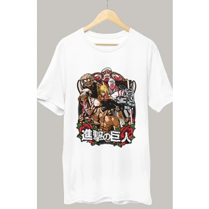 Fuddy Moda Oversize Attack On Titans Baskılı T-Shirt, Unisex Anime Baskılı Tişört