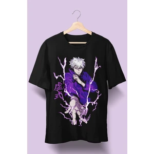 Fuddy Moda Oversize Tasarım Gojo Baskılı Tişört, Unisex Anime Baskılı T-Shirt