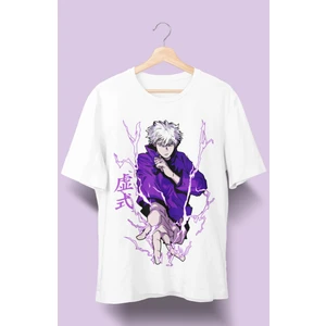 Fuddy Moda Oversize Tasarım Gojo Baskılı Tişört, Unisex Anime Baskılı T-Shirt