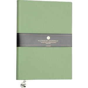 Victoria's Journals Smyth Classic Esnek Kapak Çizgili Defter, 14.8X21 cm -Açık Yeşil