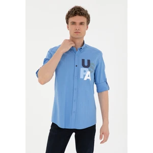 U.S. Polo Assn. Erkek Açık Mavi Gömlek Desenli 50283781-VR003