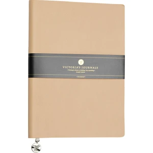 Victoria's Journals Smyth Classic Esnek Kapak Çizgili Defter, 14.8X21 cm -Bej