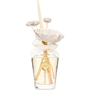 130 ml Ekru Çiçek Seramik Taş Bambu Çubuklu Black Vanilya Oda Kokusu