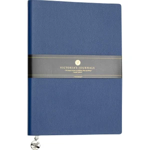 Victoria's Journals Smyth Classic Esnek Kapak Çizgili Defter, 14.8X21 cm -Mavi