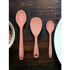 Sert Uçlu Isıya Dayanıklı Yanmaz Yapışmaz Silikon Uzun Kısa Derin Kaşık 28 cm - 20 cm Kısa Kaşık 22 cm