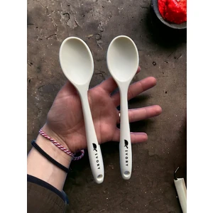 Sert Uçlu Isıya Dayanıklı Yanmaz Yapışmaz Silikon Kısa Derin Kaşık 20 cm / 2 Adet