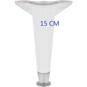 Etik Aksesuar Nefes Ayak Beyaz  Krom 15 cm Plastik Ayak Koltuk Ayak