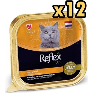 Reflex Plus Jöle Içinde Et Parçacıklı Dana Etli Kedi Konservesi 85 gr x 12 Adet