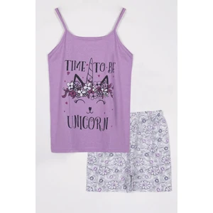 Ip Askılı Şortlu Lıla Gri Kadın Pijama Takımı