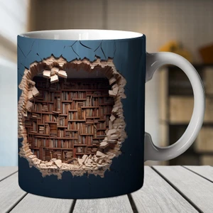 3D Kütüphane Kitaplık Kupa, Kitap Severler Hediye Kahve Kupa, Hediye Kupalar, Ingilizce Kahve Kupa
