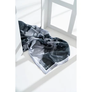 Kadın Digital Baskılı Pamuk Karışımlı Fırça Desen Soft Eşarp 90x90 Cm
