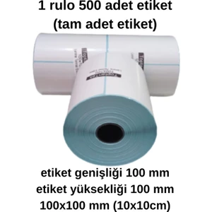 100X100 Lamine Termal Etiket 1 Rulo 500 Adet Kargo Etiketi Dayanıklı Etiket
