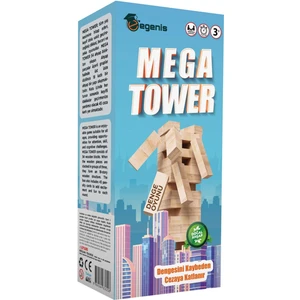 Mega Tower Cezalı Jenga -Cezalı Tower - Ahşap Büyük Boy 54 Parça