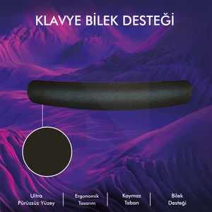 Active Team MP03 - Memory Klavye Bilek Destek Pedi | Yumuşak, Ergonomik, Klavye Önü El Bileği Dinlendirme Pedi