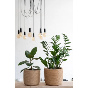 Karelim Home Çok Amaçlı Dekoratif Organizer Hasır Sepet Saksılık Televizyon Battaniye Minder Sepeti 25X25 20X20