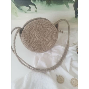Karelim Home Hasır Omuz Çantası Özel Tasarım 25X25