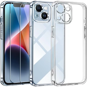 iPhone 14 Plus Şeffaf Kılıfı + 2 Temperli Cam Ekran Koruyucu